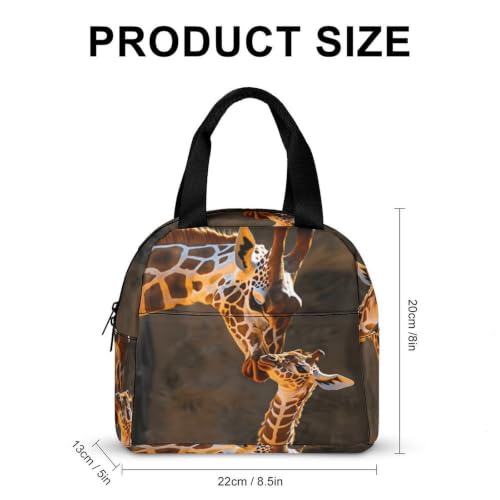 Gentle Giraffe Lunch Bag for Women Men | Insulated Lunch Box Leakproof Food Meal Containers Reusable Foldable 6L Capacity Lunch Tote Bags for Work Picnic Travel - color: style-12