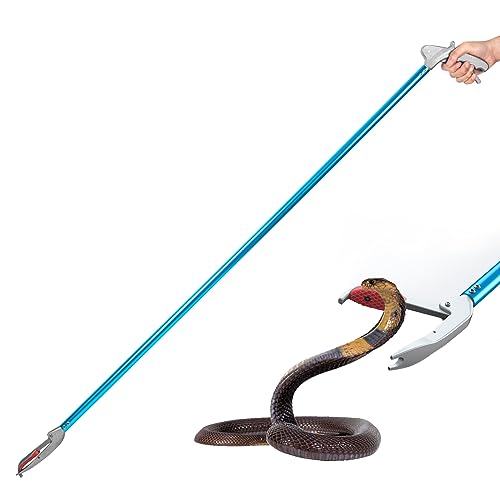 G2 60-inch Professional All-Aluminum Alloy Snake Tong Reptile Grabber Rattle Snake Catcher Wide Jaw Handling Tool with a Protective Structures for Snakes - size: 60in with pad
