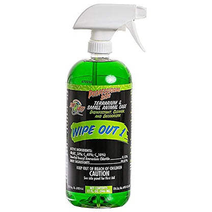 DBDPet Wipeout Reptile Terrarium Cleaner (32oz) - With Attached Pro-Tip Guide