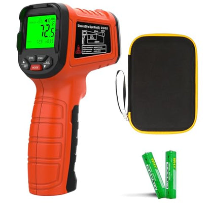 -58°F to 2732°F Infrared Thermometer Gun, Industrial 50:1 Ratio | Built for Kilns, Furnaces & Metal Processing • 13-Point Laser Guidance • MIN/MAX/AVG/DIF Analysis - color: Orange/-58°F to 2732°F-Carrying Case