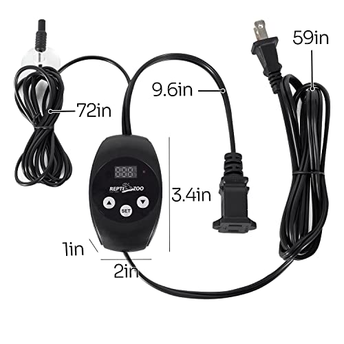 REPTIZOO Dimming Thermostat, PID Temperature Controller with Memory Function, Reptile Thermostat for Reptile Heat lamp, Specifically Designed for Light Heat Bulbs & Heaters