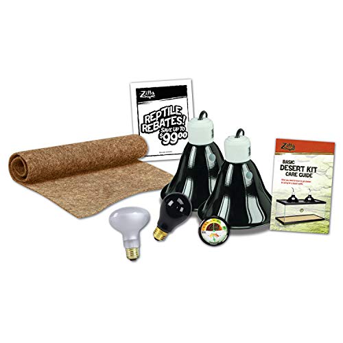 Zilla 10 Gallon Pet Reptile Starter Habitat Kit with Light and Heat for Small Desert Dwelling Animals