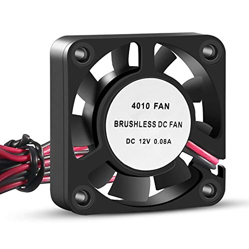 UMLIFE 4PCS 3D Printer Cooling Fan 40mmx40mmx10mm Oil Bearing Blower Fan DC 12V Brushless Cooling Fan with 2 Pin Terminal for Hotend Extruder Heatsinks Makerbot MK7 MK8 CPU Chip (12V 0.08A) - color: 12V(4010)