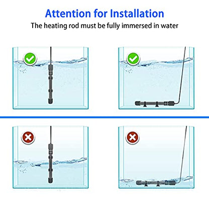 YOFOTHS Adjustable Mini Aquarium Heater, 25W for Tanks 3-5 Gallons | Fish Tank Heater, Digital Display Thermostat, External Temperature Controller - size: 25W
