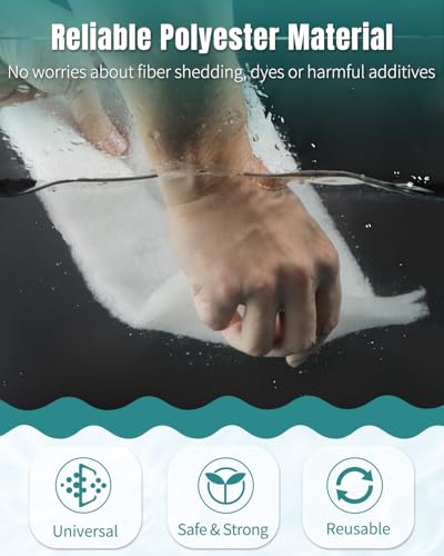 Pawfly 79 x 12 Inch White Cuttable Aquarium Filter Pad, 2 Inch Thick High Density Filter Media Roll for Freshwater Saltwater Fish Tanks & Small Ponds, Aquarium Filter Floss Roll for Fish Tank Filters