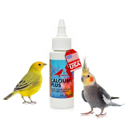 Calcium Plus Liquid 2 Fl Oz - Wellness and Breeding Support | Calcium Supplement - Supports Healthy Growth, Bone Strength, Breeding, Brain and Muscle Function, and Wellness for All Birds - size: 2 Fl Oz
