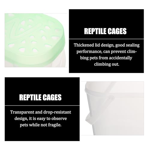 2Pcs Small Pet Carrier Cages for Hamsters and Turtles, Portable Handheld Reptile Boxes with Ventilation, Medium Green Storage Containers for Travel and Outdoor Use