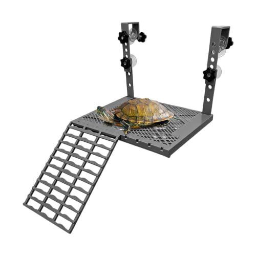 Turtle Basking | Non-Slip Resting Terrace Decoration with Food Area | Turtle Ramp for Aquatic Pet Water Pond Home Aquarium Terrarium