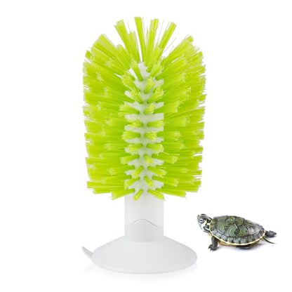 Turtle Brush with Suction Cup Turtle Shell Cleaning Brush Turtle Scrub Scratcher Turtle Exfoliate Brush Pet Bristle Cleaner Toy Tank Accessories Tool Supplies for Cleaning Glassware Bottles Dirt Mud