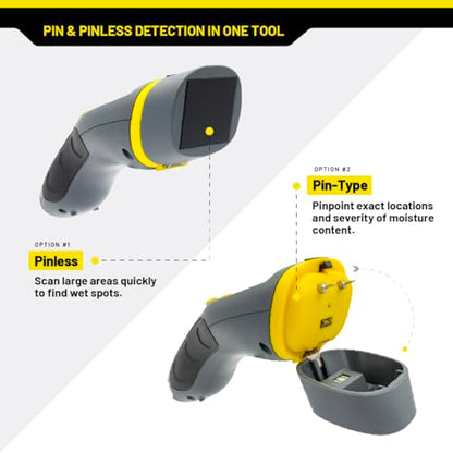 General Tools MM9 Pin & Pinless Moisture Meter – Dual Moisture Detector for Wood, Drywall & Building Materials – Digital Display, Scan & Pin Modes, Data Hold | Gift for Dad, Father’s Day Gift Idea - size: Pin & Pinless