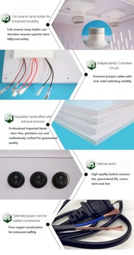 120x50x50cm PVC Smart Dual-Temp Reptile Enclosure with Acrylic Sliding Door, 5 Ceramic Sockets - Front Open Design for Bearded Dragon, Leopard Gecko, Ball Python, Hermit Crab, Chameleon - size: 120*50*50CM / 39.3*19.6*19.6IN