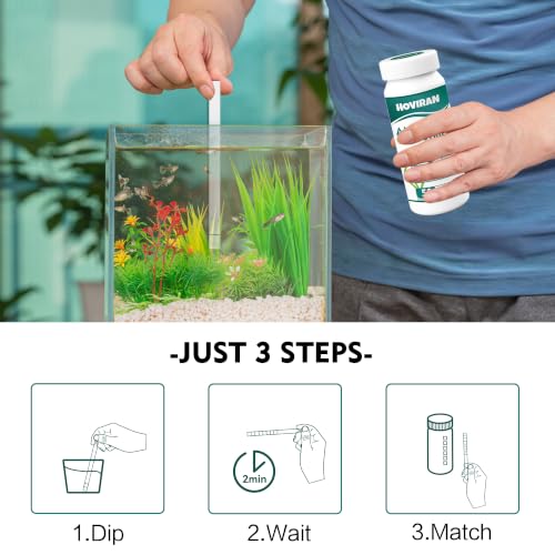 Ammonia Test Strips for Fish Tank, 50ct Ammonia Aquarium Test Strips | Accurate Water Testing for Saltwater & Freshwater Aquariums & Ponds, Easy to Use Aquarium Water Test Kit - color: ammonia test strips