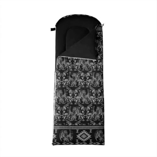 Erosebridal Hawk Moth Sleeping Bag for Kids Spooky Aztec Wearable Camping Blanket for Hiking Outdoor Travel Hunting Sleep Bag - color: Black Dragon