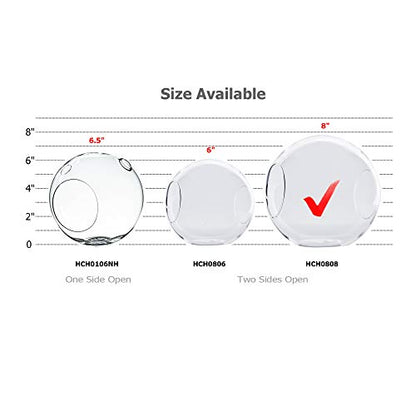 WGV Planter Terrarium Bulk, Width 8" Height 8", Clear Round Glass Vase Container with Two Side Opening, DIY Air Planter, Votive Candle Holder for Decor, 6 Pieces - size: 8" Double Opening