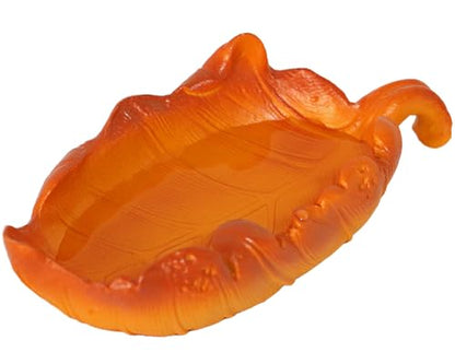 Food/Water Dish for Reptiles, Amphibians and Other Little Critters Water/Food Bowl, Made from Premium Resin (Yellow Leaf Bowl)