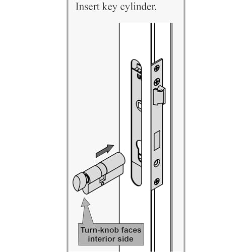 Offset Euro Profile Lock Cylinder with Thumb Turn Fits for Pella Storm Door 2-Bolt Lock, Includes 3 Solid Brass Keys (1, Satin Nickel) - color: Satin Nickel