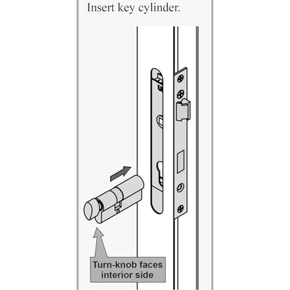 Offset Euro Profile Lock Cylinder with Thumb Turn Fits for Pella Storm Door 2-Bolt Lock, Includes 3 Solid Brass Keys (1, Satin Nickel) - color: Satin Nickel