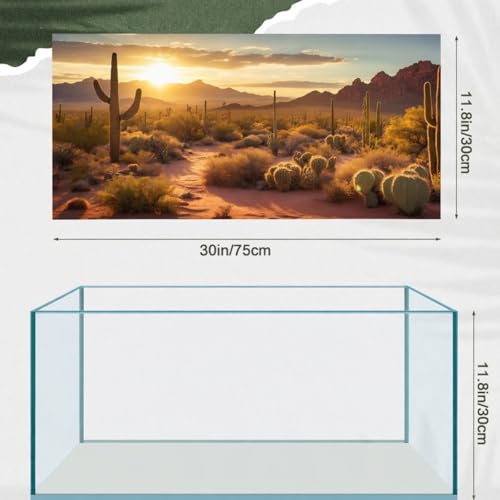 4 Pcs 30 x 11.8'' Reptile Tank Background 20/30 Gallon Bearded Dragon Terrarium Background Decor Polyester Reptile Tank Accessories for Leopard Gecko, Crested Gecko, Tortoises - size: 30 x 11.8 Inch