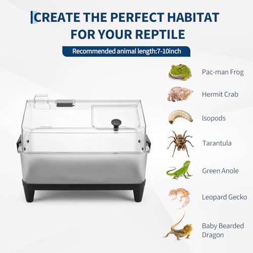 7pcs Reptiles Terrarium Kit with Lid, Heating Pad, Sand Substrate, Hide for Hermit Crab, Bearded Dragon