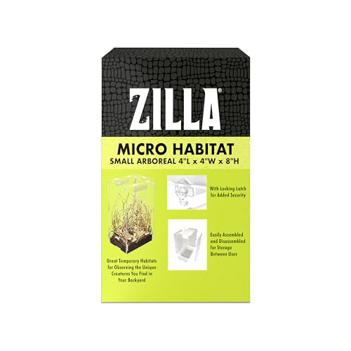 Zilla Micro Habitat Terrarium, Arboreal, with Locking Latch, for Isopods, Spiders, Insects, Small - size: Small, style: Arboreal
