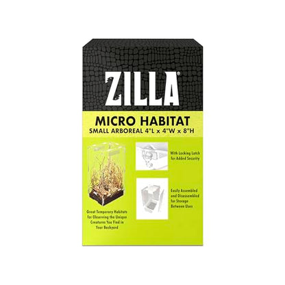 Zilla Micro Habitat Terrarium, Arboreal, with Locking Latch, for Isopods, Spiders, Insects, Small - size: Small, style: Arboreal