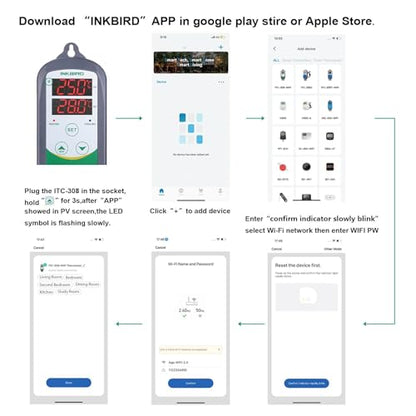 Inkbird WiFi ITC-308 Digital Temperature Controller Thermostat Remote Monitoring Controlling Home Brewing Fermentation Breeding Incubation Greenhouse - size: WiFi ITC-308