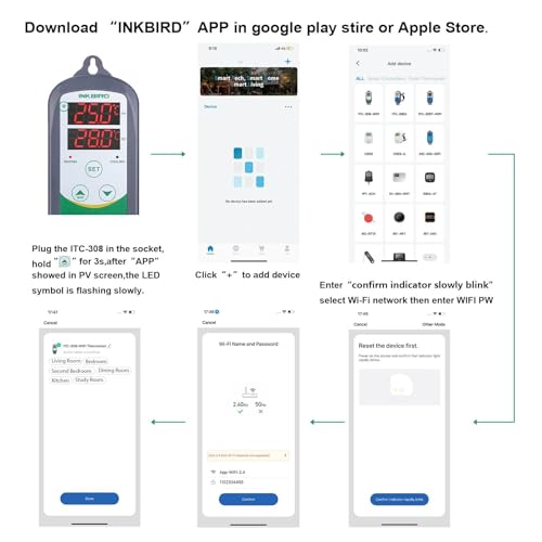 Inkbird WiFi ITC-308 Digital Temperature Controller Thermostat | Remote Monitoring Controlling for Home Brewing Fermentation Breeding Incubation Greenhouse - size: WiFi ITC-308