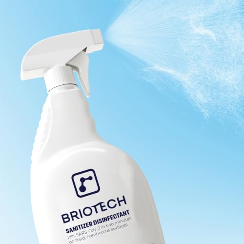 BRIOTECH Sanitizer Disinfectant Hypochlorous Spray, Kill 99.99% of Viruses & Bacteria, Control Mold, Eliminate Odor, Gentle for Nursery & Play Rooms, Food Contact Surface Sanitizer, 32 fl oz Refill | Kill 99.99% of viruses, bacteria, control mold, elimina