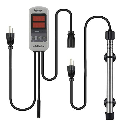hygger Pinpoint Saltwater Aquarium Heater with Digital Thermostat IC Temp Controller, Titanium Tube Submersible Fish Tank Heater for Coral Reef 200 Watt - size: 200w for 20-45 Gal