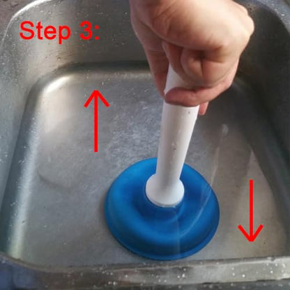 Drain Plunger, Mini Sink Unclogger, Small 4-Inch Clog Remover | Rubber Cup Hand Plumber Helper, Force Tiny Compact Tool with 9" Short Handle for Kitchen Bathroom, Toilet, Shower, Bath Tub - color: Blue