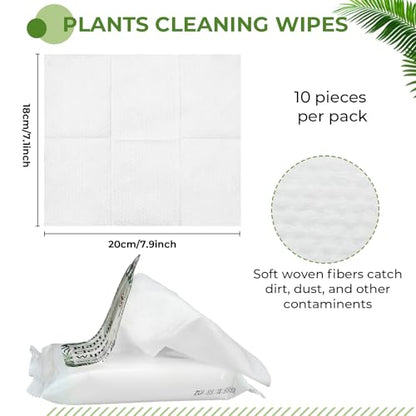 Nuanchu 12 Pack Plants Cleaning Wipes for Indoor Plants, Plant Leaf Cleaner and Shine Wipe, Unscented Thick Photosynthesis Wipes Leaf Cleaner for House Indoor & Outdoor (120ct)