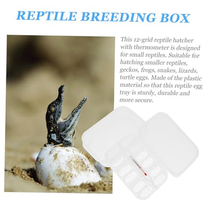 Didiseaon Reptile Breeding Box with Thermometer Professional Egg Incubator for Gecko Lizard and Reptile Hatching Easy to Clean and Manage Incubation Tray
