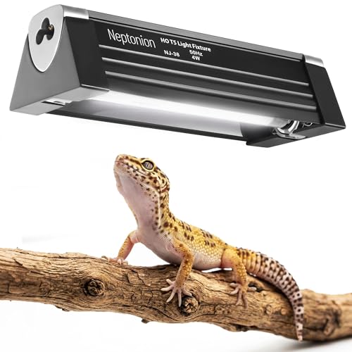 4W Reptile T5 HO UVB 6.5" 5.0 Light Fixture with Tube, Dedicated UVB Spot Hood for Terrariums, Suitable for Arid Reptiles Like Leopard Gecko - color: 5.0 Rainforest