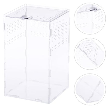 NUOBESTY Magnetic Modular Reptile Breeding Box 12x12x20cm High Transparency Pet Spider and Reptile Storage Holder Terrarium Suitable for Breeders and Transport