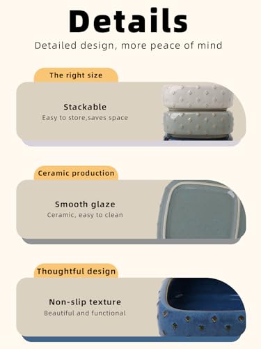 2-Pcs Ceramic Reptile Food Bowl, Mini Reptile Feeder (Farmhouse White) | Stable Base Design, Smooth Surface for Easy Cleaning, Safe Feeding Solution, Compact Habitat Accessory, Everyday Use - color: Farmhouse White