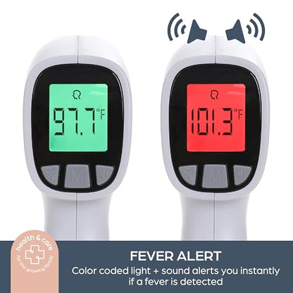 Dreambaby No Contact Baby Thermometer - One-Click Infrared Forehead Digital Thermometer for Infants, Kids & Adults - Fever Alert, 20 Memory Readings & Storage Pouch Included
