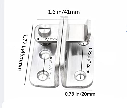 szhdxsy Flip Latches, Heavy Duty Latch Safety Door Lock,Stainless Steel Sturdy Padlockable Bolt Latch/Lock for Pet Gate,Cabinet Furniture, Wardrobe, Window（Left Open ） (1pcs Stainless Steel Brushed)