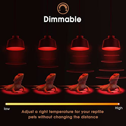 G9 Infrared Heat Lamp Bulbs for Reptile Mini Reptile Light Red | 2 Pack Dimmable Night Red UVA Reptile Heat Lamp, 2 Pin Base Mini Heat Bulbs 50W, Bearded Dragon Turtle Lizard - color: Red, size: G9 Heat Bulb