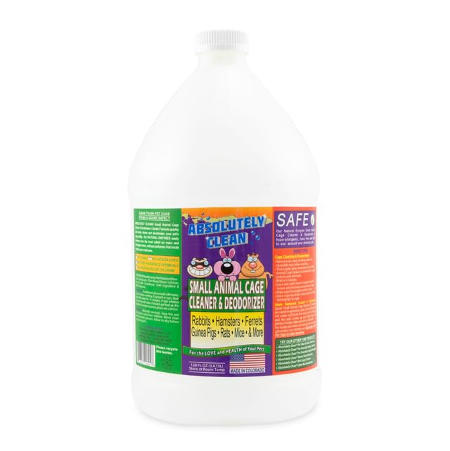 Amazing Small Animal Cage Cleaner, Just Spray/Wipe, Easily Removes Messes & Odors - Hamster Cages, Mice, Rat Cage, Guinea Pig Cage, Rabbit Cage, Ferret Cage, Dog Cage, USA Made - (128 Fl Oz Pack of 4) - style: 128 Fl Oz (Pack of 4)