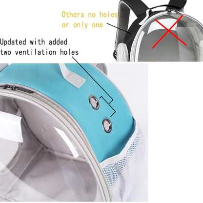 Bearded Dragon Backpack Carrier,Reptile Portable Backpack Carrier with Small Backpack Harness Leash Set,Space Capsule Clear Bubble Window Travel Backpack for Lizard Travel,Guinea Pig,Rabbit - color: Blue