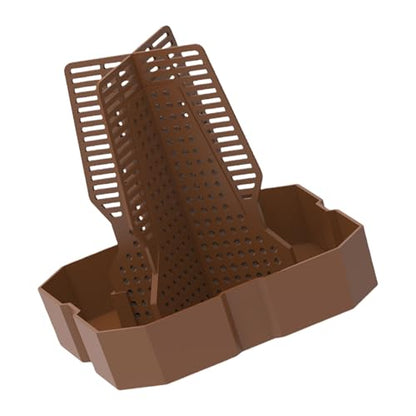 Escape Reptiles Feeding Bowl for Lizards Bearded Dragons Geckoses Frogs Window Easy to Clean - color: Reddish Brown, size: Large
