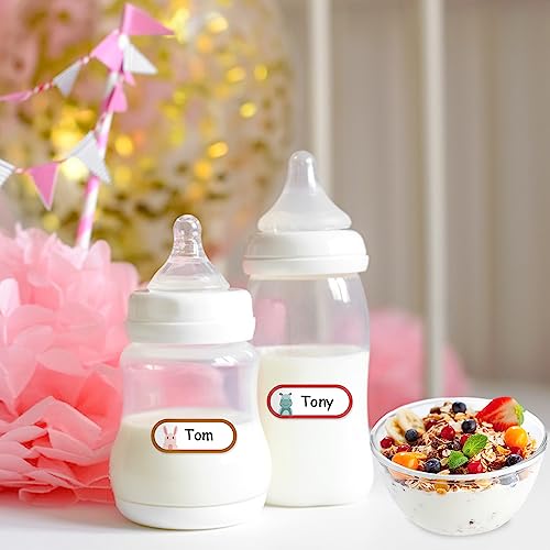 480 Baby Bottle Labels for Daycare, Waterproof Self-Laminating | Cute Animal Design, 2 Sizes, For Bottles, Lunch Boxes And School Gear - style: Cute Animal Style