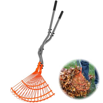 Walensee Leaf Grabber Rake, Long Handle Yard Debris Collector for Lawn | Scoop Leaves, Grass Clippings And Yard Debris Without Bending Or Touching. Steel Claws Secure Waste For Quick Cleanup.