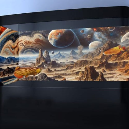 24X16IN Cosmic Spaceterrarium Background, Cool Parallel Space Themed Aquarium Reptile Habitat Background, Aquarium Background with 10EVA Double-Sided Tape - color: space02, size: 24X16in/60X40cm