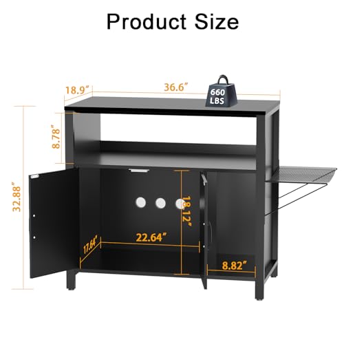 GDLF 40-50 Gallon Fish Tank Stand with Hidden Cat Litter Box Cabinet | Dual-purpose pet furniture combines aquarium support, hidden litter box storage, and a cat perch for a cleaner home setup