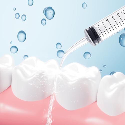 Wisdom Teeth Syringe,12ml Dental Irrigation Syringe (10 Pack) | Curved Tip & Measurement, Sterile Individually Package for Oral Dental Care, Tonsil Stones Removing, Lab, Liquid, Feeding - style: Curved Tip 10 Pack