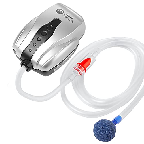 AquaMiracle Aquarium Air Pump Fish Tank Bubbler Aerator, All-in-One Fish Tank Air Pump Kit, Quiet Aquarium Bubbler - style: For 1-20 Gallon Aquariums