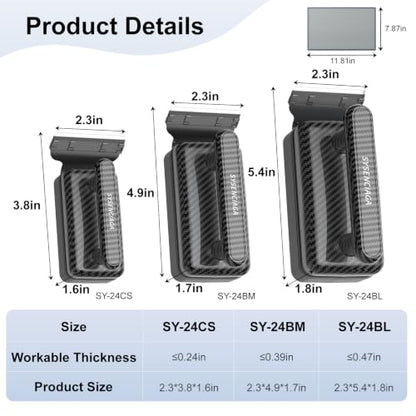 Magnetic Aquarium Cleaning Tool, Medium, for Glass up to 10 mm | Magnetic Two-Piece Movement, Floating Inner Unit, Textured Cleaning Pad, Scraper Attachment, Carbon-Fiber-Look Handle - size: M