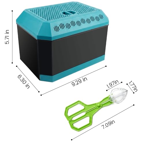 Cricket Keeper for Reptiles,Dubia Roach Container | Multi Purpose Insect Habitat with Tongs for Dubia Roaches,Crickets and Other Reptile,Cricket Cage with Ventilation