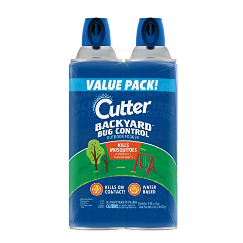 Cutter Backyard Bug Control Outdoor Fogger 16 Oz, 2 Pack | Kills Mosquitoes, Gnats, Flies, Wasps & More, For Decks, Patios & Picnic Areas, Treats up to 1,200 Cu Ft - size: 2 Pack